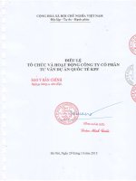 Bản điều lệ - Công ty Cổ phần Tư vấn Dự án Quốc tế KPF