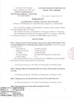 Nghị quyết Đại hội cổ đông thường niên năm 2014 - Công ty cổ phần Đầu tư, Thương mại và Dịch vụ - Vinacomin