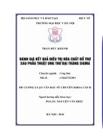 ĐÁNH GIÁ kết QUẢ điều TRỊ hóa CHẤT bổ TRỢ SAU PHẪU THUẬT UNG THƯ đại TRÀNG SIGMA 