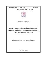 THỰC TRẠNG KIỂM SOÁT ĐƯỜNG máu ở BỆNH NHÂN đái THÁO ĐƯỜNG TYPE 2 đặt STENT MẠCH VÀNH 