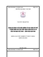 ĐÁNH GIÁ HÀNH VI của điều DƯỠNG về THAY BĂNG vết mổ ở BỆNH NHÂN SAU CAN THIỆP MẠCH VÀNH QUA DA tại VIỆN TIM MẠCH VIỆT NAM – BỆNH VIỆN BẠCH MAI 