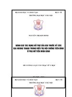 ĐÁNH GIÁ tác DỤNG hỗ TRỢ của bài THUỐC kỷ cúc địa HOÀNG THANG TRONG điều TRỊ hội CHỨNG TIỀN ĐÌNH ở PHỤ nữ TIỀN mãn KINH 