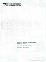 Báo cáo tài chính công ty mẹ quý 4 năm 2010 - Công ty Cổ phần Đầu tư Kinh doanh nhà Khang Điền