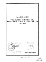 Thử nghiệm chế phẩm SH99 trong nuôi tôm sú bán thâm canh ở bạc liêu 