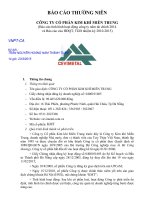 Báo cáo thường niên năm 2014 - Công ty cổ phần Kim khí miền Trung