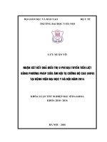 NHậN xét kết QUả điều TRị u PHì đại TUYếN TIềN LIệT BằNG PHƯƠNG PHáP SIÊU âm hội tụ CƯờNG độ CAO (HIFU) tại BệNH VIệN đại học y hà nội năm 2014 