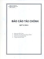 Báo cáo tài chính công ty mẹ quý 4 năm 2011 - Công ty Cổ phần Tập đoàn Kido