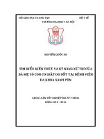 TÌM HIỂU KIẾN THỨC và kỹ NĂNG xử TRÍ của bà mẹ có CON CO GIẬT DO sốt tại BỆNH VIỆN đa KHOA XANH pôn 