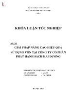 Luận văn giải pháp nâng cao hiệu quả sử dụng vốn tại công ty cổ phần phát hành sách hải dương 