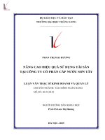 Luận văn nâng cao hiệu quả sử dụng tài sản tại công ty cổ phàn cấp nước sơn tây 