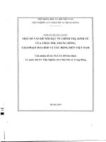 Một số vấn đề kinh tế, chính trị nổi bật của trung đông giai đoạn 2011 2020 và tác động đến việt nam 