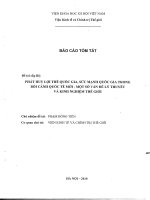 Phát huy lợi thế quốc gia, sức mạnh quốc gia trong bối cảnh quốc tế mới   một số vấn đề lý thuyết và kinh nghiệm thế giới 