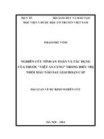 NGHIêN cứu TÍNH AN TOÀN và tác DỤNG của THUỐC “VIệT AN CUNG” TRONG điều TRỊ NHỒI máu não SAU GIAI đoạn cấp 