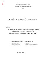 Luận văn các giải pháp marketing nhằm phát triển sản phẩm truyền thông của báo sinh viên việt nam hoa học trò 