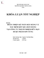 Luận văn hoàn thiện kế toán bán hàng và xác định kết quả bán hàng tại công ty TNHH dược phẩm sơn tùng 