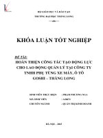Luận văn hoàn thiện công tác tạo động lực cho lao động quản lý tại công ty TNHH phụ tùng xe máy, ô tô goshi thăng long 
