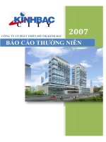 Báo cáo thường niên năm 2007 - Tổng Công ty Phát triển Đô thị Kinh Bắc-CTCP