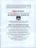 Bản cáo bạch - Công ty Cổ phần Đầu tư Kinh doanh nhà Khang Điền