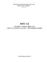 Bản điều lệ - Công ty Cổ phần Lắp máy - Thí nghiệm Cơ điện