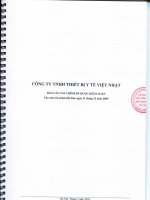 Báo cáo tài chính năm 2009 (đã kiểm toán) - Công ty cổ phần Thiết bị Y tế Việt Nhật