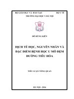 DỊCH tễ học, NGUYÊN NHÂN và đặc điểm BỆNH học u mô đệm ĐƯỜNG TIÊU hóa 