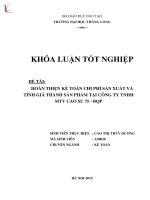 Luận văn hoàn thiện kế toán chi phí sản xuất và tính giá thành sản phẩm tại công ty TNHH MTV cao su 75 BQP 