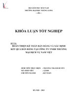 Luận văn hoàn thiện kế toán bán hàng và xác định kết quả bán hàng tại công ty TNHH thương mại dịch vụ việt nam 