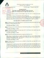 Nghị quyết Đại hội cổ đông thường niên - Công ty Cổ phần Đầu tư Địa ốc Khang An