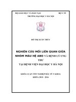 NGHIÊN cứu mối LIÊN QUAN GIỮA NHÓM máu hệ ABO và BỆNH lý UNG THƯ tại BỆNH VIỆN đại học y hà nội 