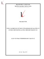 Luận văn nâng cao hiệu quả sử dụng vốn kinh doanh tại công ty cổ môi trường  công trình đô thị sơn tây 