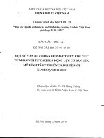 Một số vấn đề cơ bản về phát triển khu vực tư nhân với tư cách là động lực cơ bản của mô hình tăng trưởng kinh tế mới giai đoạn 2011 2020 