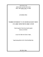 Luận án nghiện internet và tự đánh giá bản thân của học sinh trung học cơ sở