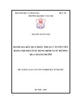 ĐÁNH GIÁ kết QUẢ PHẪU THUẬT u TUYẾN yên BẰNG nội SOI có sử DỤNG ĐỊNH vị từ ĐƯỜNG QUA XOANG bướm 