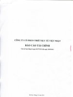 Báo cáo tài chính quý 3 năm 2011 - Công ty cổ phần Thiết bị Y tế Việt Nhật
