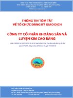 Bản cáo bạch - CTCP Khoáng sản và luyện kim Cao Bằng