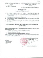 Nghị quyết Hội đồng Quản trị ngày 02-08-2011 - Công ty Cổ phần Kim khí Thành phố Hồ Chí Minh