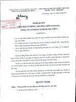 Nghị quyết Đại hội cổ đông thường niên năm 2011 - Công ty Cổ phần Xi Măng Hà Tiên 1