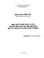 Một số vấn đề tâm lý của người nông dân bị thu hồi đất để xây dựng các khu công nghiệp 