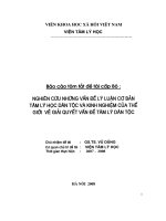 Nghiên cứu những vấn đề lý luận cơ bản tâm lý học dân tộc và kinh nghiệm của thế giới về giải quyết vấn đề tâm lý học dân tộc 