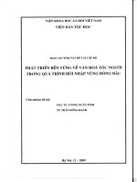 Phát triển bền vững về văn hóa tộc người trong quá trình hội nhập vùng đông bắc 