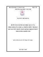 BƯỚC đầu ĐÁNH GIÁ HIỆU QUẢ CỦA PREGABALIN (LYRICA) TRONG điều TRỊ ĐAU DO NGUYÊN NHÂN THẦN KINH ở BỆNH NHÂN THOÁI HÓA KHỚP gối 