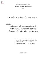 Luận văn giải pháp nâng cao hiệu quả sử dụng tài sản ngắn hạn tại công ty cổ phần đầu tư việt nga 