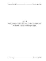 THỰC TRẠNG CÔNG tác TRẢ LƯƠNG tại CÔNG TY TNHH PHÁT TRIỂN kỹ NGHỆ hà nội 