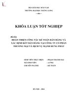 Luận văn hoàn thiện kế toán bán hàng và xác định kết quả bán hàng tại công ty cổ phần thương mại và dịch vụ mạnh hưng phát 