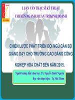 CHIẾN lược PHÁT TRIỂN đội NGŨ cán bộ GIẢNG dạy CHO TRƯỜNG CAO ĐẲNG CễNG NGHIỆP hểa CHẤT đến năm 2015  