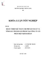 Luận văn hoàn thiện kế toán chi phí sản xuất và tính giá thành sản phẩm tại công ty cổ phần dệt sợi damsan 