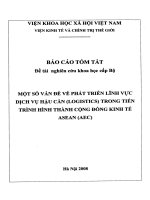 Một số vấn đề về phát triển lĩnh vực dịch vụ hậu cần (logistics)trong tiến trình hình thành cộng đồng kinh tế ASEAN (AEC) 
