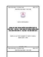 ĐÁNH GIÁ THỰC TRẠNG NHIỄM GIUN ĐƯỜNG RUỘT và KIẾN THỨC   THÁI độ   THỰC HÀNH về PHÒNG CHỐNG BỆNH của SINH VIÊN KHỐI y2   đại học y hà nội năm 2016 