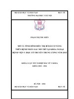 MÔ tả TÌNH HÌNH điều TRỊ bí đái cơ NĂNG TRÊN BỆNH NHÂN SAU mổ TRĨ tại KHOA NGOẠI BỆNH VIỆN y học cổ TRUYỀN TRUNG ƯƠNG năm 2015 