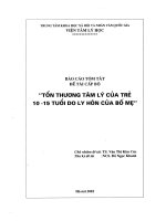 Tổn thương tâm lý của trẻ 10 15 tuổi do ly hôn của bố mẹ